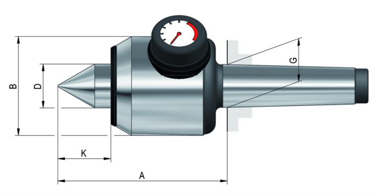 Mitlaufende Automatic-Körnerspitze SpW 60° AC 500 Gr. 505/MK 5