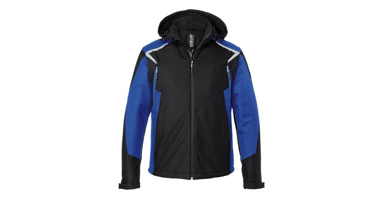 Winter softshell jacket BODYFORCE black/cornflower blue size XS