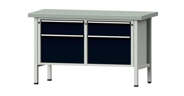 1082075645 Kastenwerkbank 205 V Platte mit Stahlblechbelag H900 mm B1500 mm RAL 7016