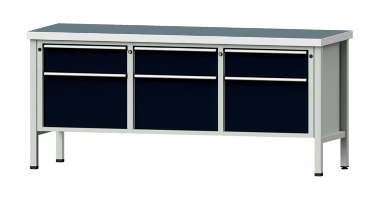Kastenwerkbank Modell 223 V Universal-Platte Höhe 900 mm RAL 7035/7016