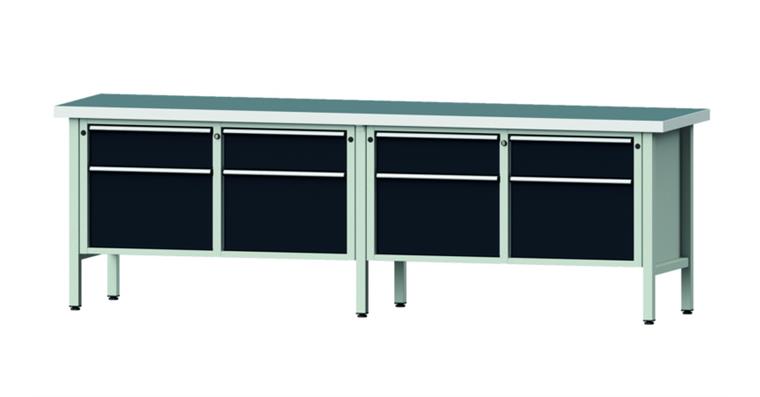 Kastenwerkbank 205 V Universal-Platte Höhe 900 mm Breite 2800 mm RAL 7035/7016