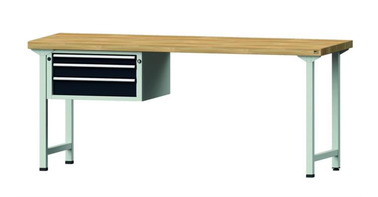 Kombiwerkbank 2000x700x850mm Modell 522V Buche-Massiv-Platte RAL7035/7016