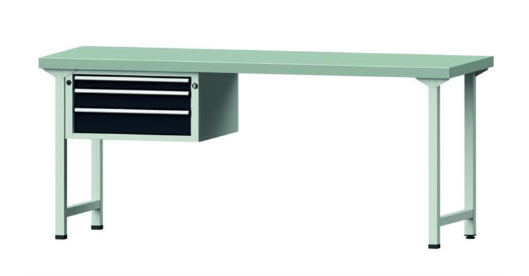 Combination workbench 2000x700x850mm model 522V pl. w/ sh. st coat. RAL7035/7016