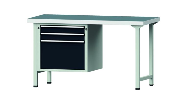Combination workbench 1500x700x850mm model 702V universal plate RAL7035/7016