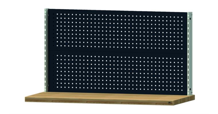 Workbench superstructure WxH 1500x800 mm 2x perforated metal plate RAL 7035/7016