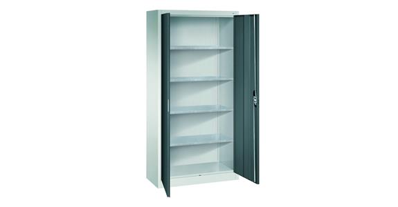 Flügeltür-Werkzeugschrank HxBxT 1950x930x400 mm 4 Einlege Böden RAL 7035/7016