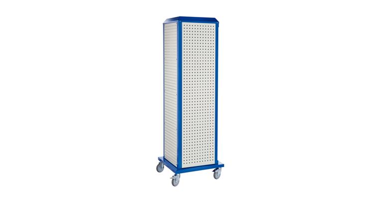 ®RasterPlan Tooltower mobil 2175 x 700 x 700mm 7035/5010 ohne Tür + 4xLochplatte