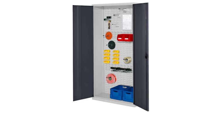 Slotted panel cabinet H1950xB1000x410 mm 7035/7016 unequipped