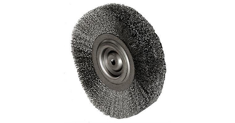 ATORN Rundbürste Durchmesser 100 mm, Bohrung 20 mm Gewellter V2A Draht 0,3 mm