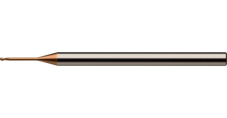ATORN VHM-Mini-Radiusfräser Z2 HA, 2,5 x 2,5 x 12 x 55 mm, beschichtet