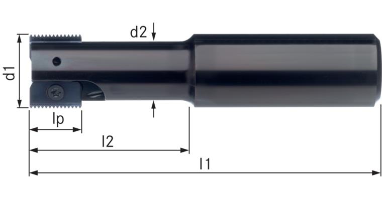 ATORN thread milling cutter holder, twin cutter, steel size 21, 30 mm, HB