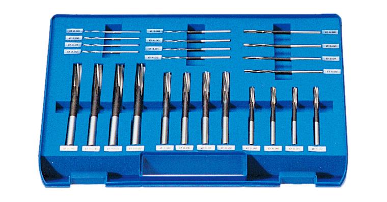 ATORN 1/100 machine reamer set, HSSE, DIN 212, 5.98–10.02 mm, 0–0.003 mm