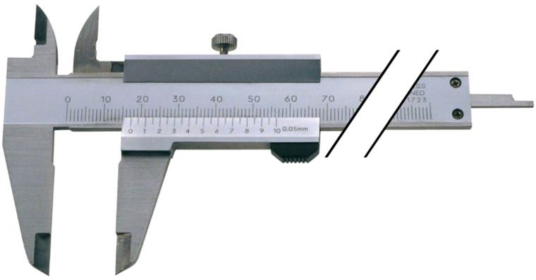 1031012102 ATORN INOX vernier callipers 150 mm with locking screw and flat depth gauge