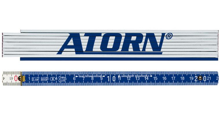 ATORN folding rule white/blue 2m EG III ident. grad. on both sides of first seg.