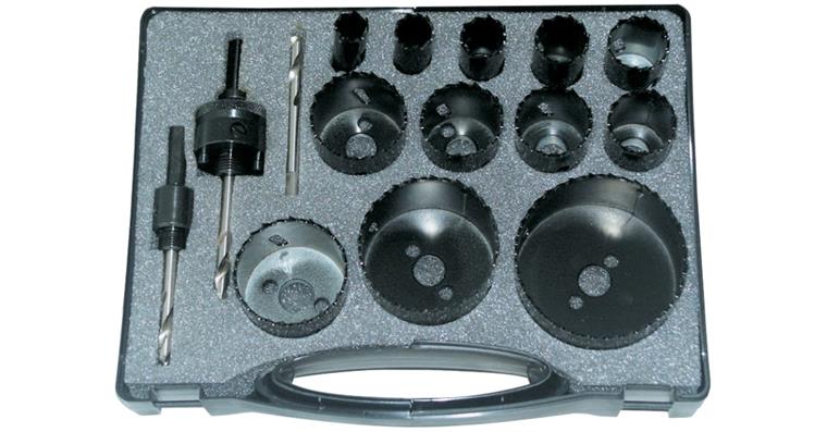 ATORN HSS bimetal hole saw set, 15 pieces, 16–76 mm diameter