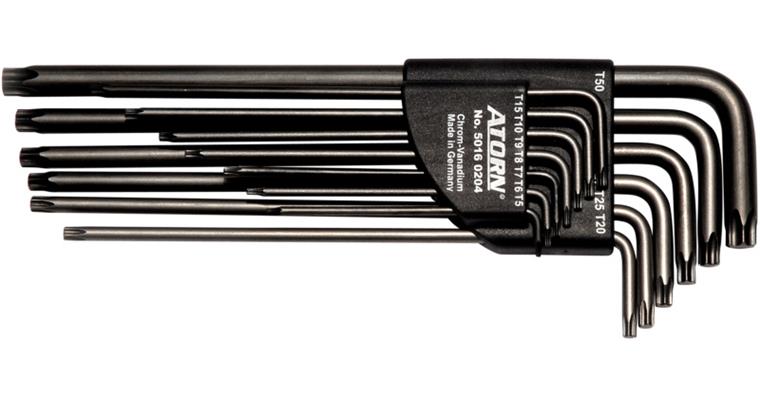 ATORN TX Allen key set, 13 pieces, T5–T50, long version