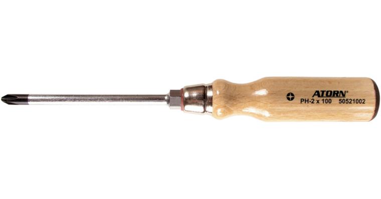 ATORN cross-head screwdriver PH 4 x 200 mm, with wooden handle