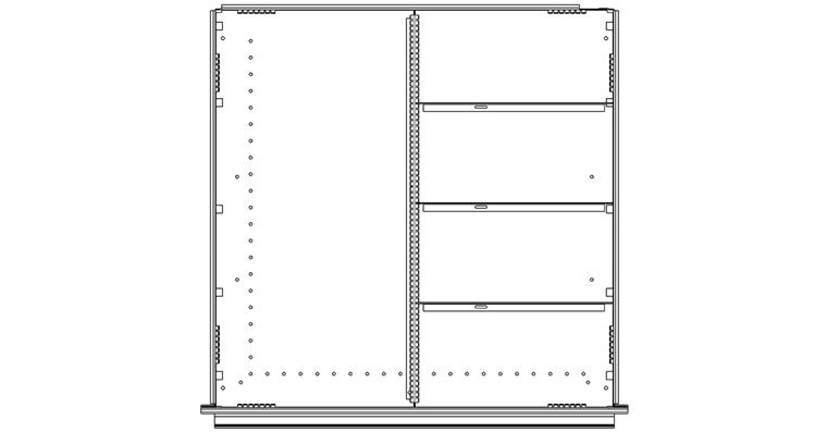 Schubladeneinteilungsset 5 Fächer Höhe 90 mm Breite 722 mm Serie DBG