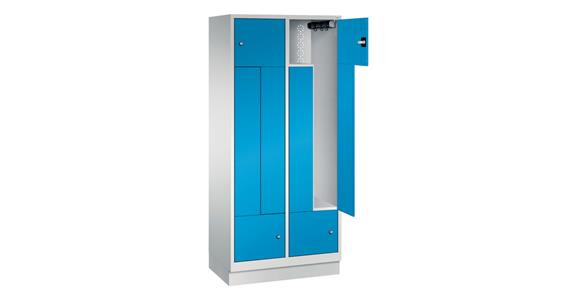 Z-Garderobenschrank mit Sockel 4 Personen 1800 x 820 x 510 mm RAL 7035/5012