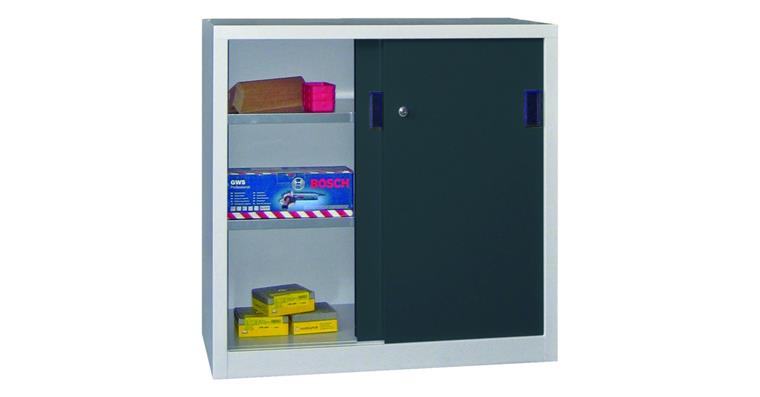 1084835307 Slid door cab, solid sheet metal doors H 1000 x W 1000 x D 400 mm RAL 7035/7016
