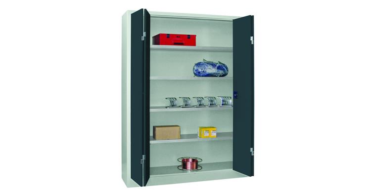 Folding door cabinet 1950X1500X400 mm RAL 7035/7016