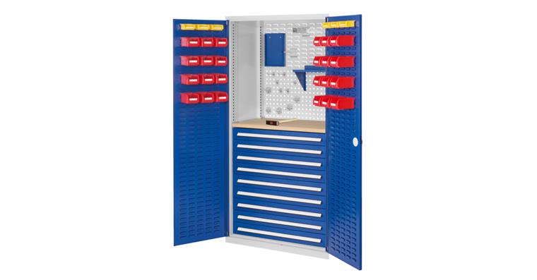 Cabinet with slotted panel door MOD.7 7035/5010