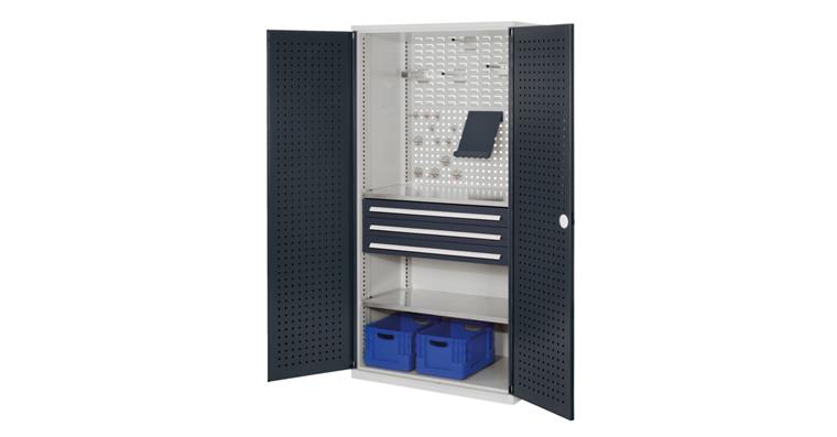 Cabinet with perforated panel door, MOD.5, 7035/7016
