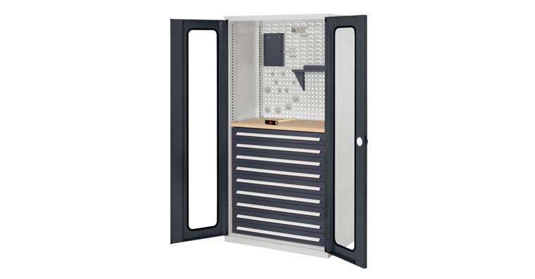 1082555416 Cabinet with viewing window door MOD.7 7035/7016