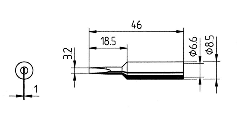 Ersatz-Lötspitze ED LF meißelförmig 3,2 mm für Lötstation 70052