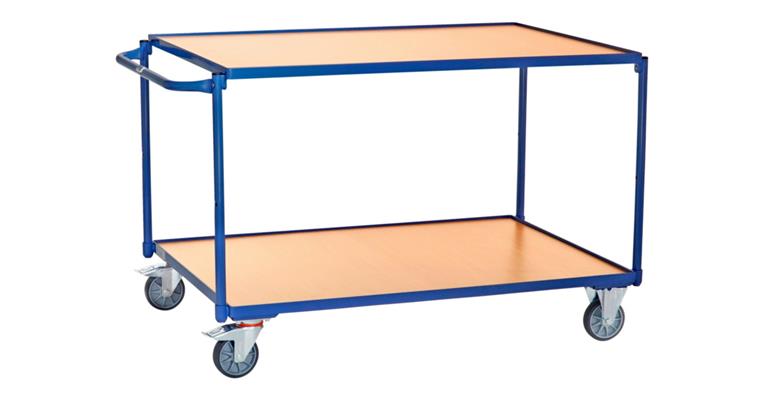 Table trolley load surf. size 1200X800 mm load capacity 300 kg 2 shelves