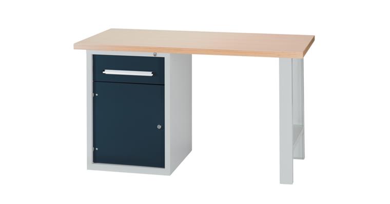 Kombi-Werkbank Serie DB B2000 x T750 x H840mm RAL7035/7016 1 x Tür 1 x Schublade