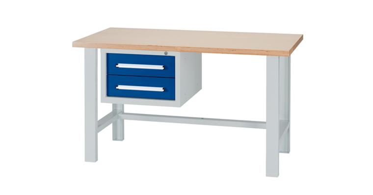 Kombi-Werkbank Serie DB B2000 x T750 x H840mm RAL7035/5010 2 x Schublade