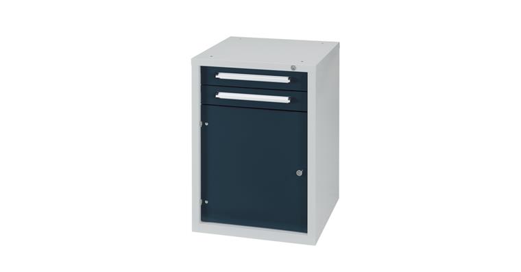 Unterbauschrank B572 x T600 x H800 mm 2x Schublade 1x Tür RAL7035/7016