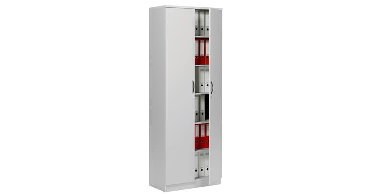 Hinged door cabinet multi H2200xW800xD420 mm decor light grey 6 folder heights
