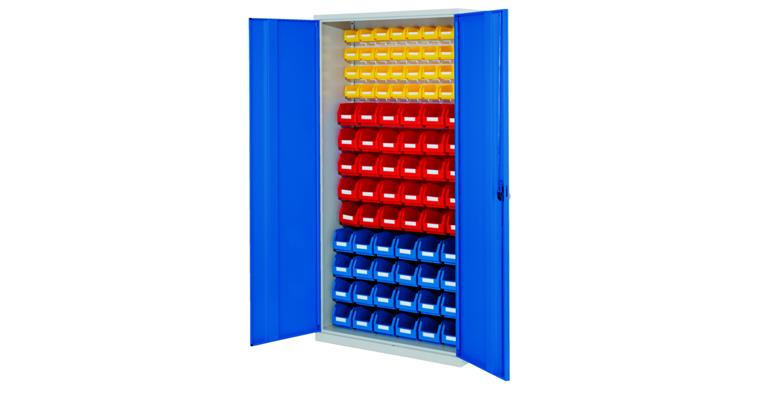 1083511502 Schlitzplattenschrank 86 Kästen H1950 x B1000 x T410 mm RAL 7035/5010
