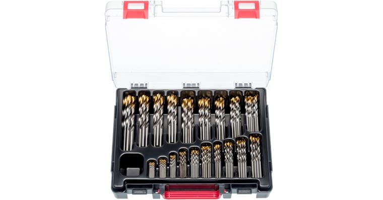 ATORN twist drill bit set N HSS-TiN head DIN 338 1.0-10.0 mm in assortment case