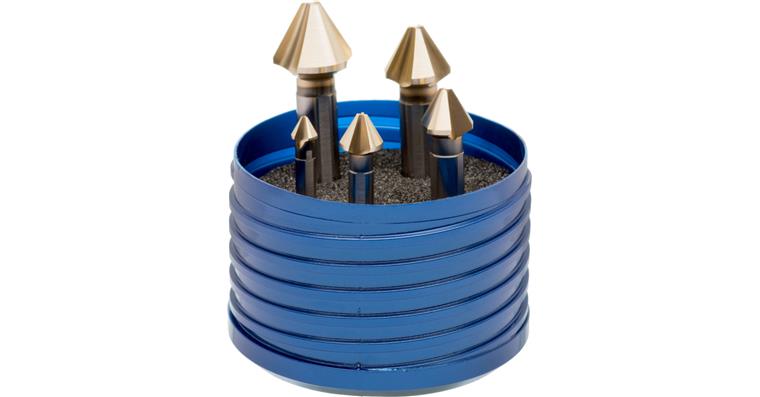 ATORN countersink set, 60°, HSS, extremely unequal pitch 6.3-20.5 mm 3-flat shnk