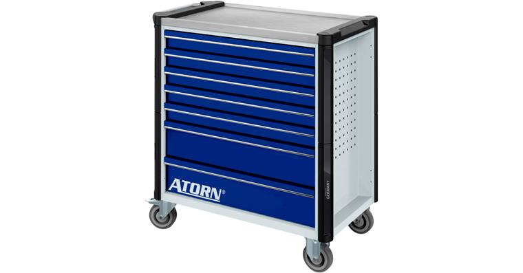 ATORN tool trolley XL with individual drawer extension lock 7 x 80 mm:1 x 165 mm