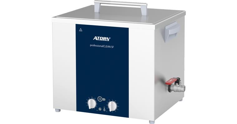 ATORN ultrasonic cleaning device Pro SF 120H w. heating system, 14 l tub volume