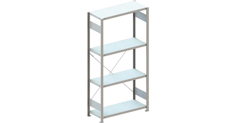 ATORN boltless shelv. rack, basic rack LxDxH 1,000x400x2,000 mm load cap. 115 kg