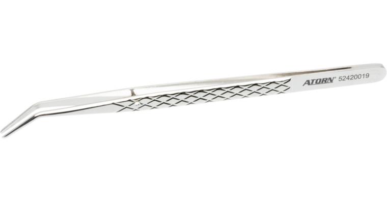 1063434101 ATORN tweezers nickel-plated 150 mm angled tips