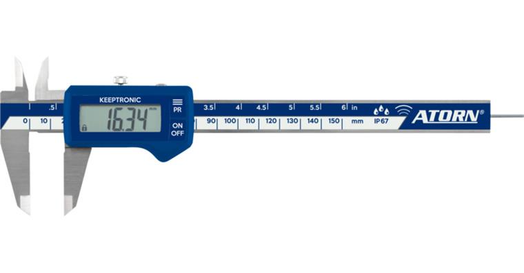 ATORN callipers, IP67, electronic, 150 mm, wireless depth gauge, round