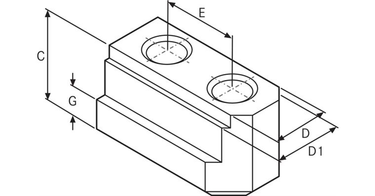 ATORN T-sliding block made from steel hole spacing 43 mm M20