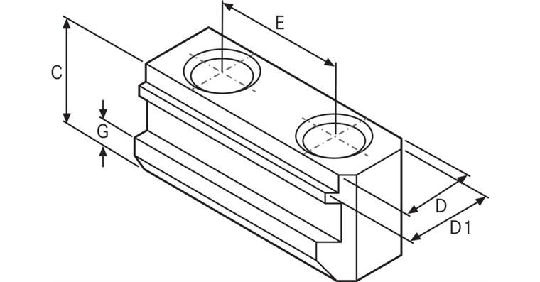 ATORN T-Nutenstein Stahl M10 Lochabstand 20 mm