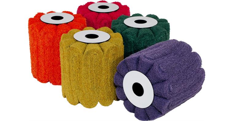 ATORN Faltwalze-Set Schleifvlies Normalkorund Color 100x100x19 mm, 5-teilig
