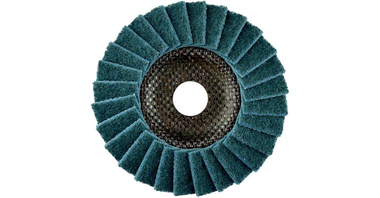 ATORN Polierfächerscheibe Vlies 125x22,23 mm schräg, fein, blau