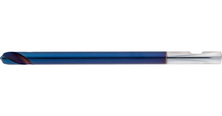 NC spotting drill, sol. carbide 142° TiAlSiN, dia. 2 mm x 75 mm HA shaft, long
