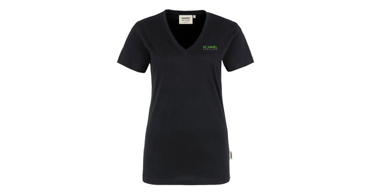 1000069657 Damen V-Shirt Classic mit Logo Hommel Hercules schwarz Gr.5XL