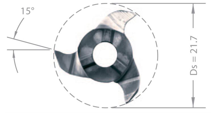 Carbide cut. insert MINI-MILL Z22.0014.28 AL 41F/TiAlN f holder ZH22 art. 17580
