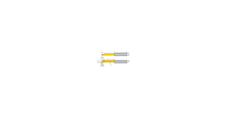 Cutting insert mini-bore left L006.0150-30 from bore dia. 4 mm cbd HC8615/TiN